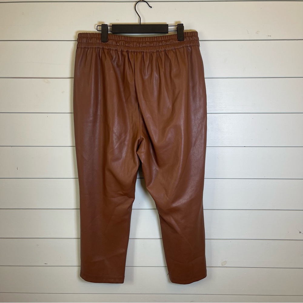 Marc New‎ York Andrew Marc light brown faux leather pants women's size large - Picture 3 of 4